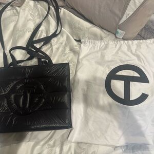 Telfar Black Puffy Medium Tote Bag